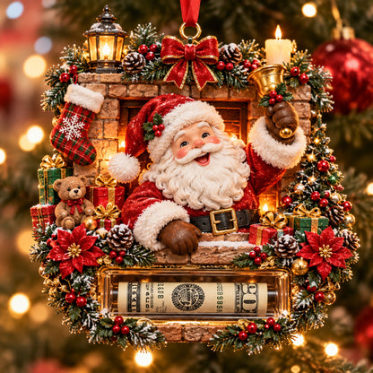 Jolly Santa Christmas Cash Mica Ornament GFTOTP23145