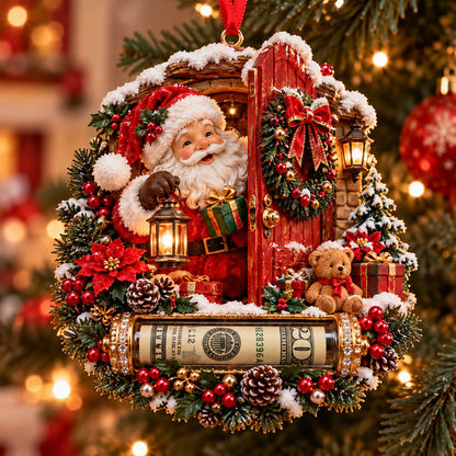 Jolly Santa Christmas Cash Mica Ornament GFTOTP23145