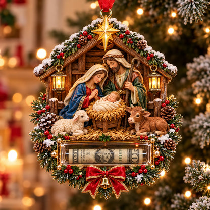 Nativity Scene Christmas Cash Mica Ornament GFTOTP23146