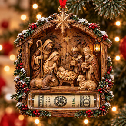 Nativity Scene Christmas Cash Mica Ornament GFTOTP23146