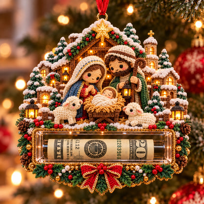 Nativity Scene Christmas Cash Mica Ornament GFTOTP23146