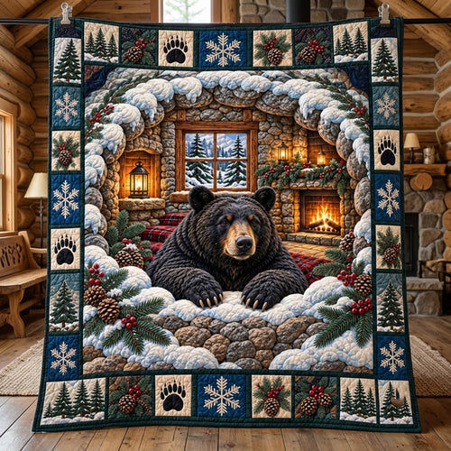 Winter Bear Cave Quilted Blanket GFTOTP23271