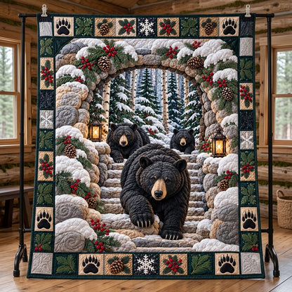 Snowy Forest Bear Quilted Blanket GFTOTP23272