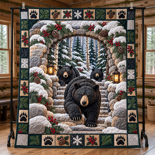 Snowy Forest Bear Quilted Blanket GFTOTP23272