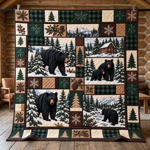 Winter Wilderness Bear Quilted Blanket GFTOTP23274