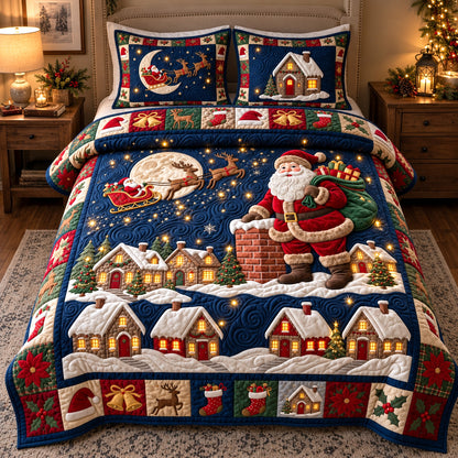 Starry Santa Express 3-Piece Quilted Bedding Set GFTOTP23278