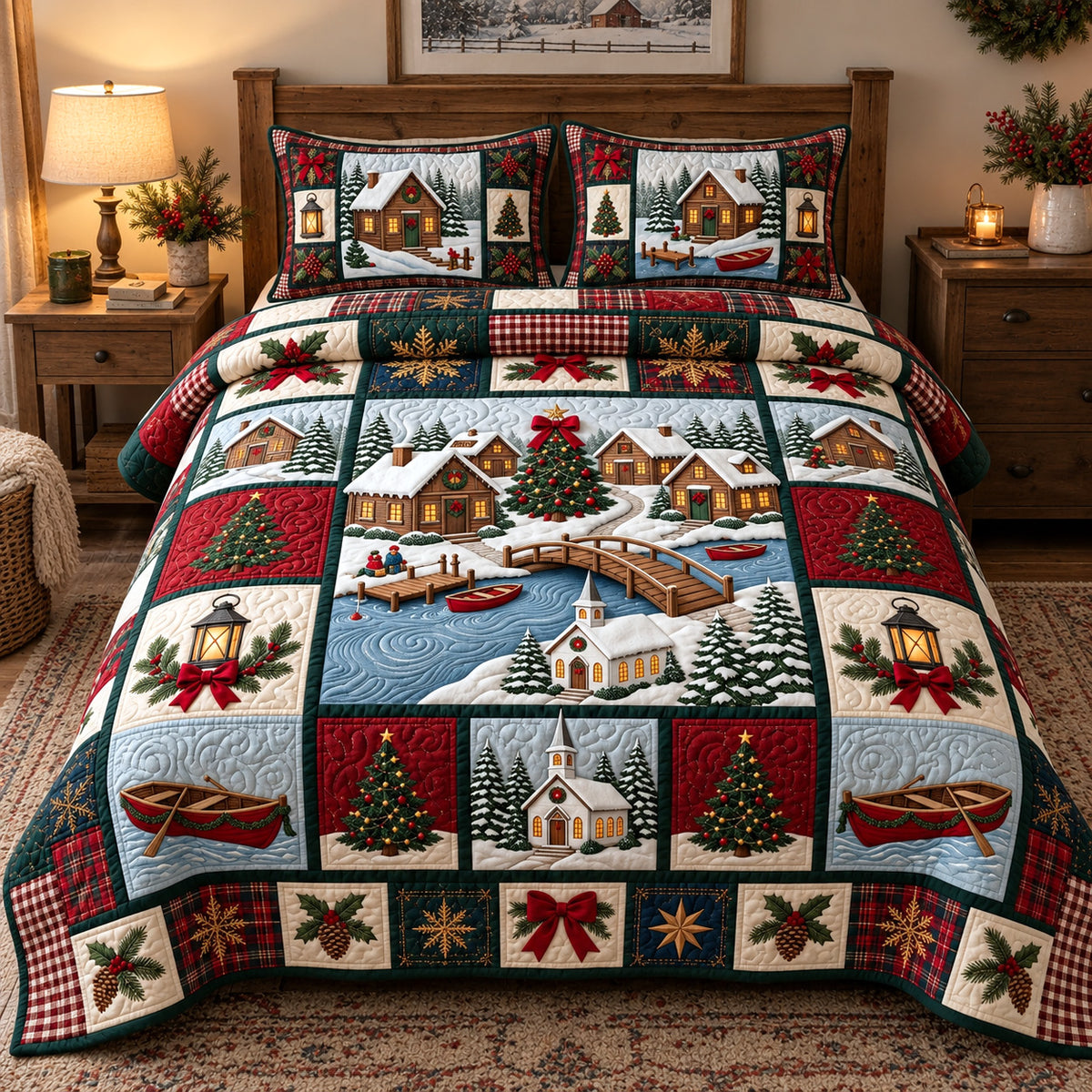 Lakeside Winter Haven 3-Piece Quilted Bedding Set GFTOTP23279