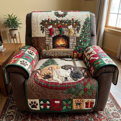 Holiday Sleeping Frenchies Quilted Sofa Cover GFTOTP23284