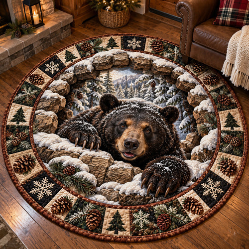 Winter Bear Den Quilted Round Mat GFTOTP23301