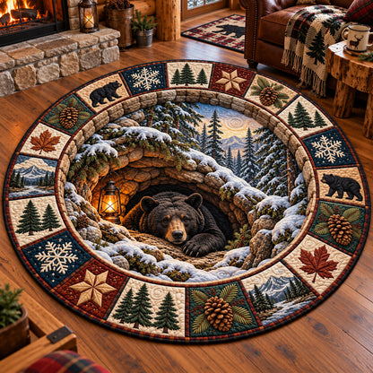 Cozy Bear Sanctuary Quilted Round Mat GFTOTP23302