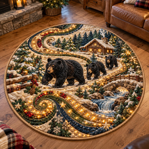 Enchanted Bear Trail Quilted Round Mat GFTOTP23306