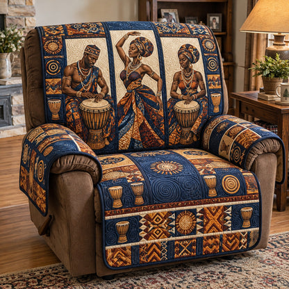 Blue African Harmony Quilted Sofa Cover GFTOTP23316