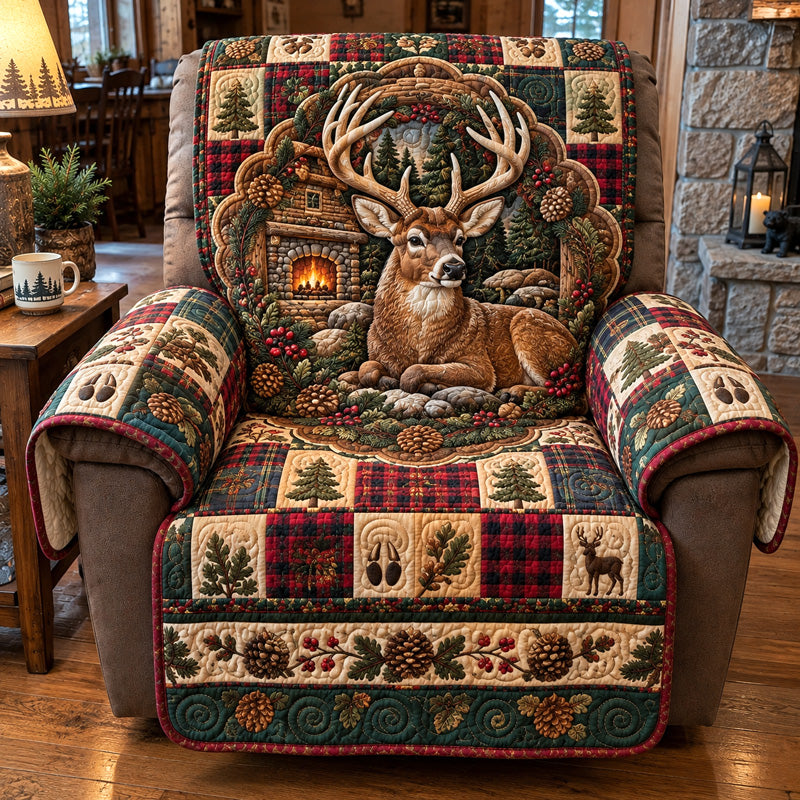 Warm Hearth Deer Quilted Sofa Cover GFTOTP23319