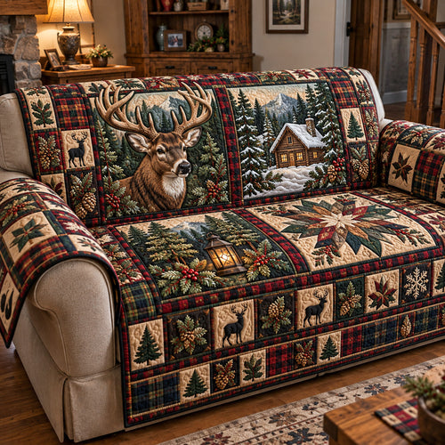 Rustic Winter Charm Quilted Sofa Cover GFTOTP23321