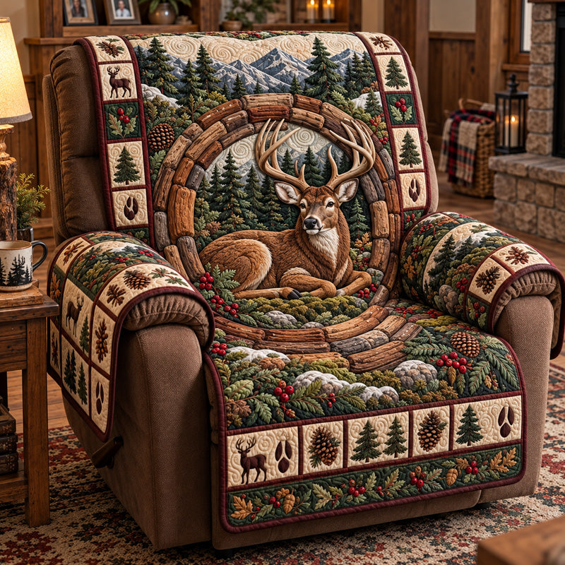 Woodland Deer Nest Quilted Sofa Cover GFTOTP23322