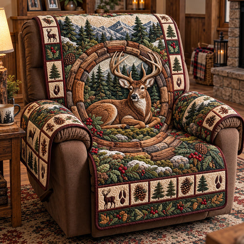 Woodland Deer Nest Quilted Sofa Cover GFTOTP23322