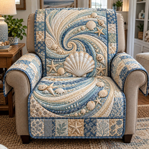 Ocean Shell Swirl Quilted Sofa Cover GFTOTP23325
