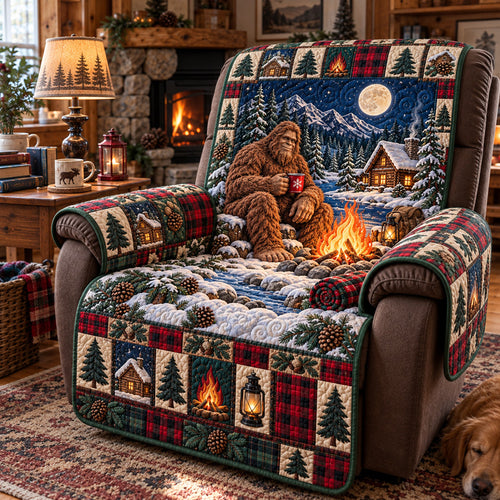 Moonlit Cabin Fireside Quilted Sofa Cover GFTOTP23333
