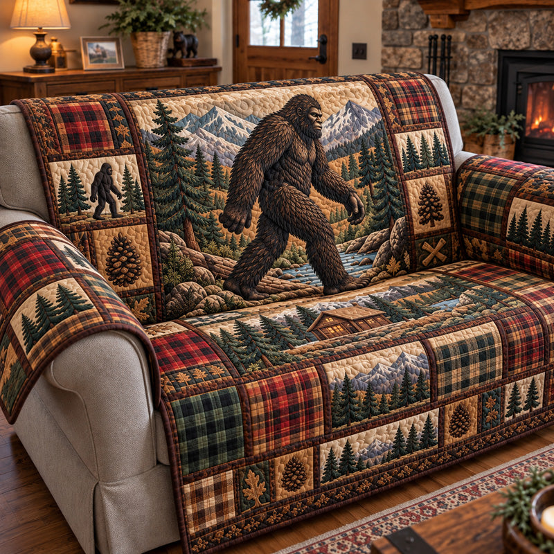 Rustic Forest Wanderer Quilted Sofa Cover GFTOTP23336