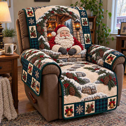 Cozy Hearth Santa Quilted Sofa Cover GFTOTP23368