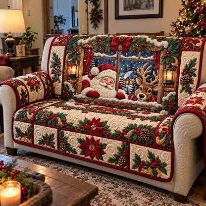 Merry Winter View Quilted Sofa Cover GFTOTP23369