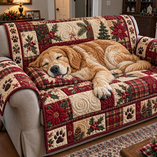 Golden Holiday Slumber Quilted Sofa Cover GFTOTP23377