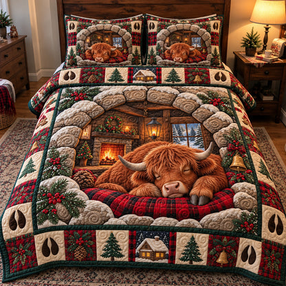 Peaceful Highland Slumber 3-Piece Quilted Bedding Set GFTOTP23382