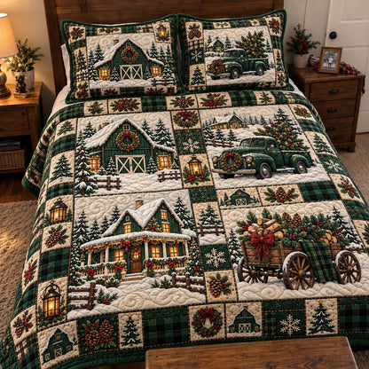 Pine Farmhouse Charm 3-Piece Quilted Bedding Set GFTOTP23390