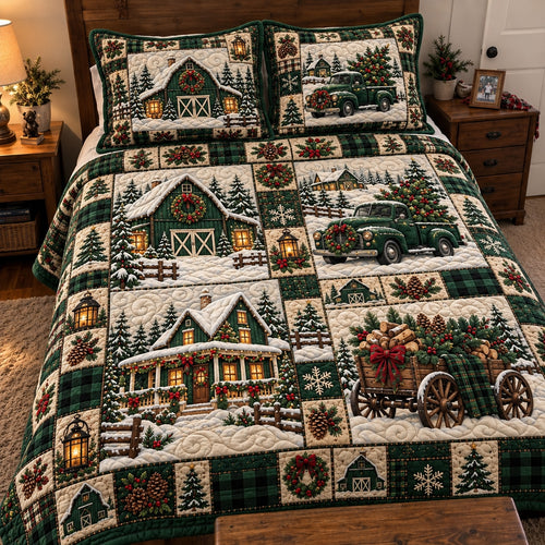 Pine Farmhouse Charm 3-Piece Quilted Bedding Set GFTOTP23390