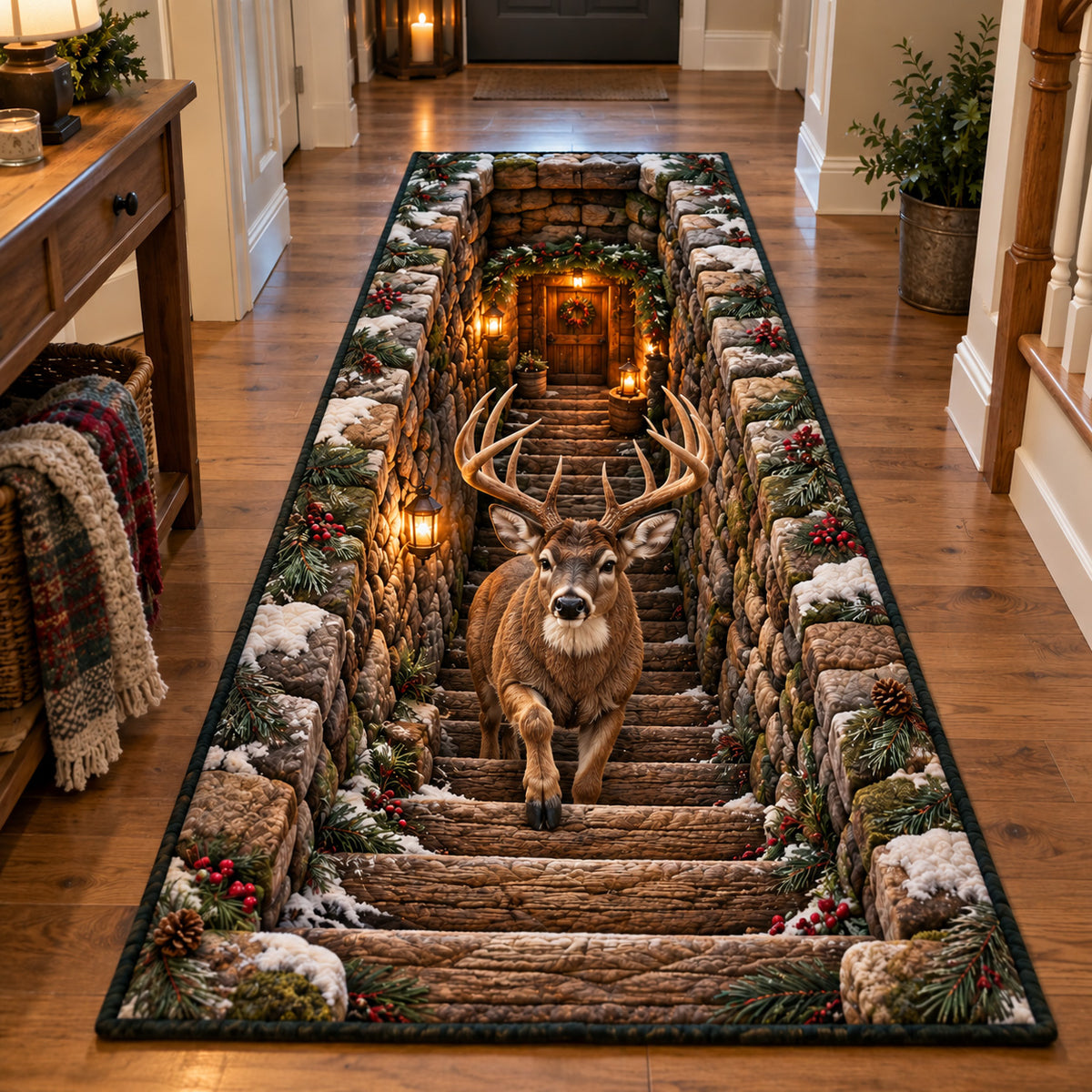 Rustic Deer Lodge Runner Rug GFTOTP23412