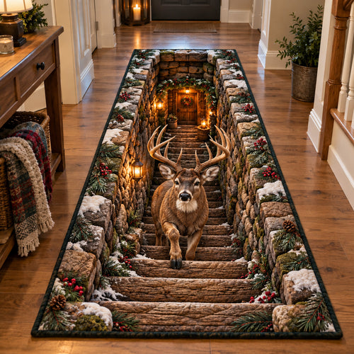 Rustic Deer Lodge Runner Rug GFTOTP23412