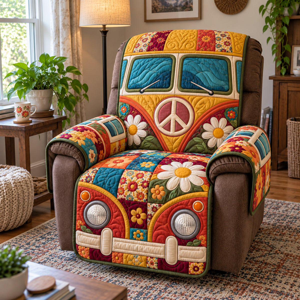Retro Patchwork Van Quilted Sofa Cover GFTOTP23420