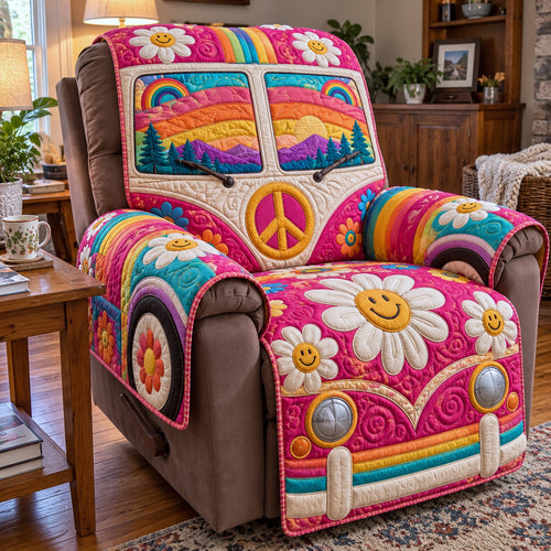 Smiley Rainbow Van Quilted Sofa Cover GFTOTP23422