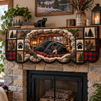 Winter Rustic Guardian Quilted Mantel Scarf GFTOTP23454