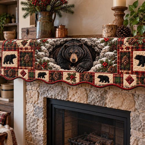 Winter Rustic Guardian Quilted Mantel Scarf GFTOTP23458