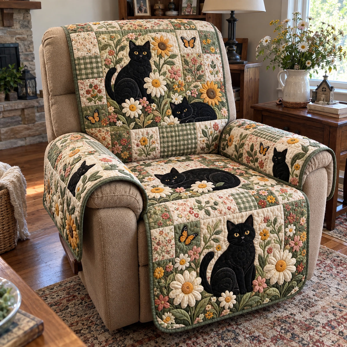 Daisy Meadow Paws Quilted Sofa Cover GFTOTP23468