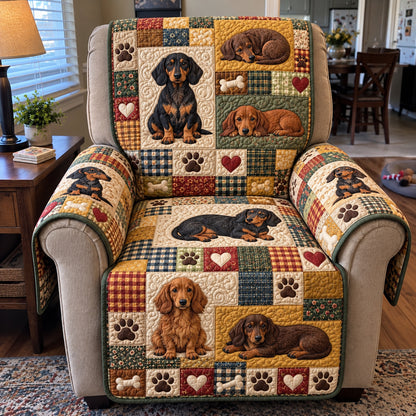 Dachshund Snuggles Quilted Sofa Cover GFTOTP23476