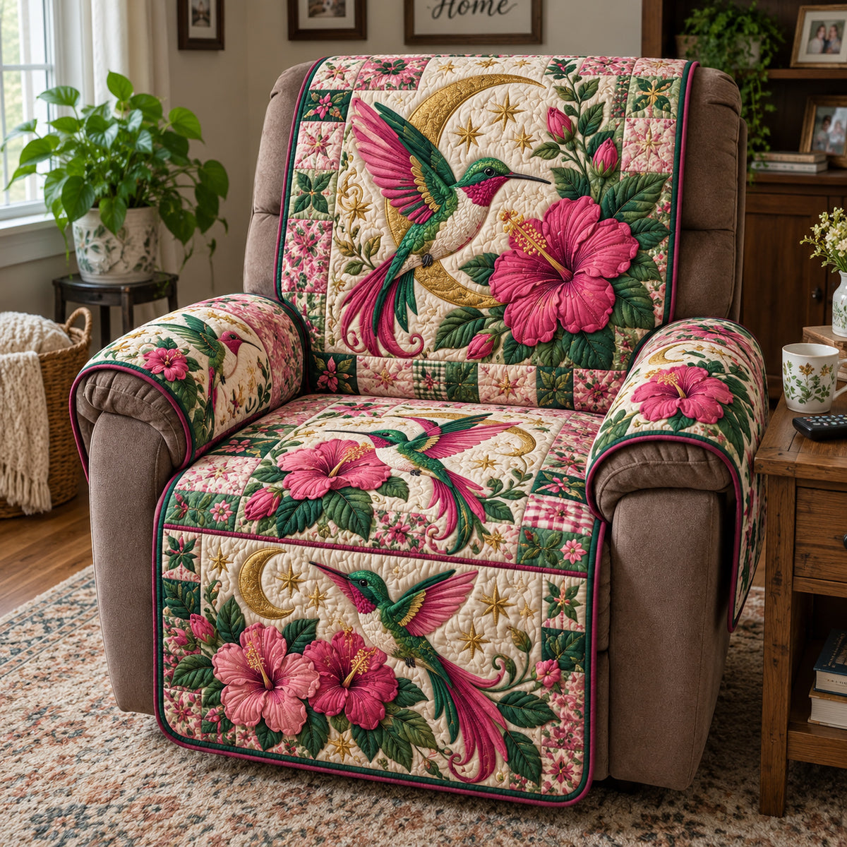 Hummingbird Garden Quilted Sofa Cover GFTOTP23477
