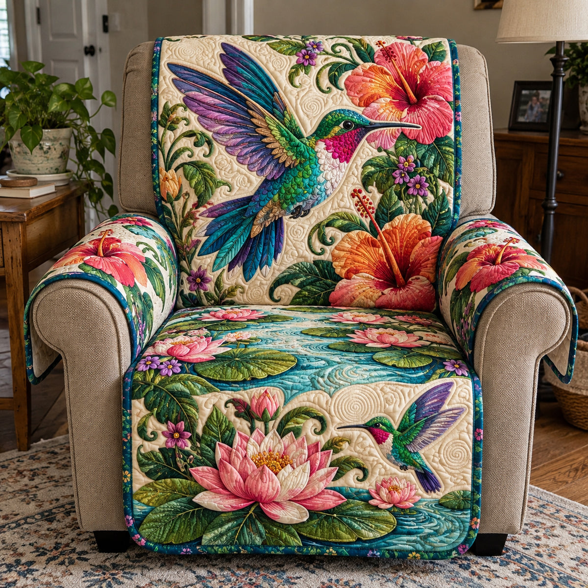 Hummingbird Garden Quilted Sofa Cover GFTOTP23482