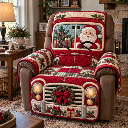 Santa Holiday Ride Quilted Sofa Cover GFTOTP23483