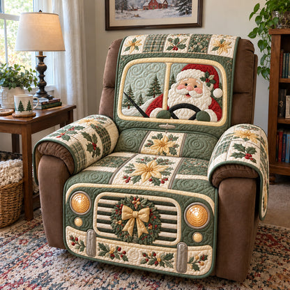Santa Holiday Ride Quilted Sofa Cover GFTOTP23485