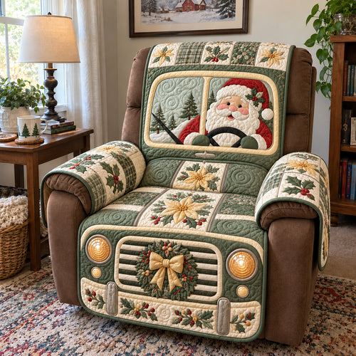 Santa Holiday Ride Quilted Sofa Cover GFTOTP23485