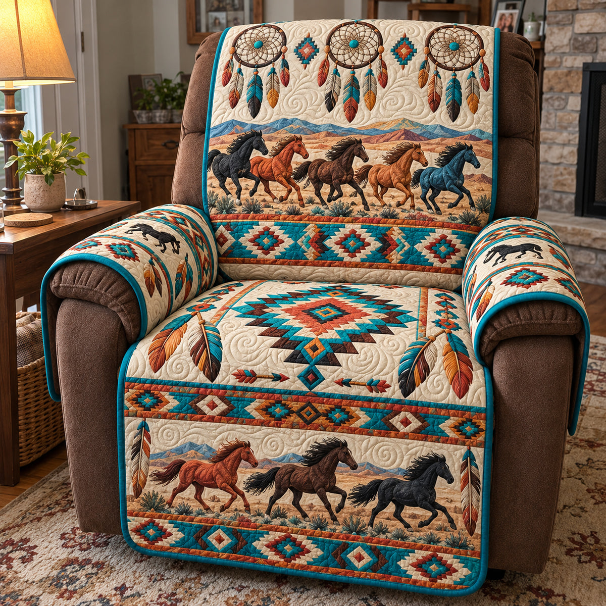 Galloping Wild Spirits Quilted Sofa Cover GFTOTP23493
