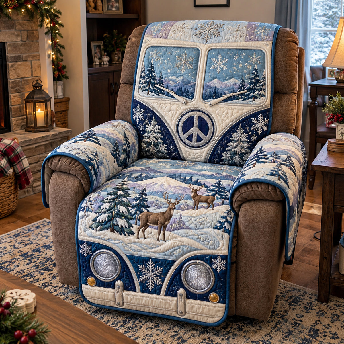 Snowy Deer Van Quilted Sofa Cover GFTOTP23525