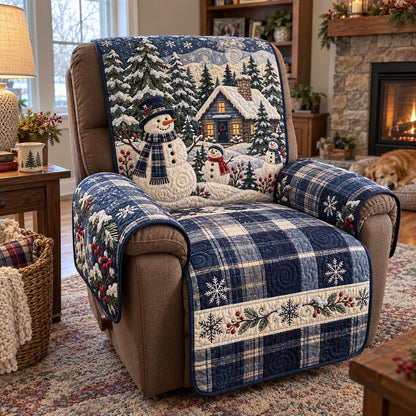 Snowy Blue Charm Quilted Sofa Cover GFTOTP23527