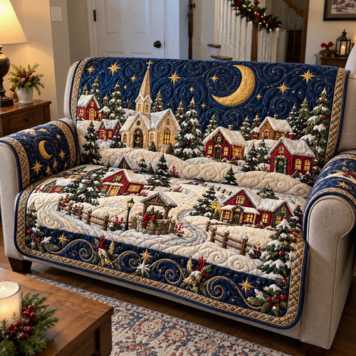 Winter Village Quilted Sofa Cover GFTOTP23530