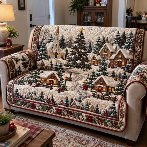 Joyful Village Noel Quilted Sofa Cover GFTOTP23532