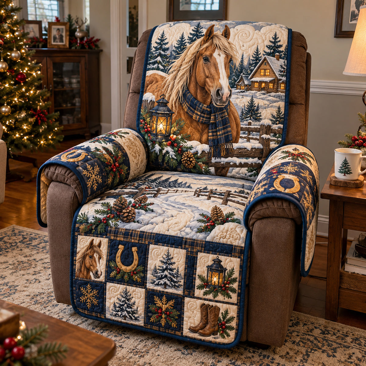 Winter Equine Spirit Quilted Sofa Cover GFTOTP23539