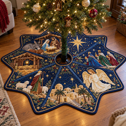Nativity Scene Custom Shape Christmas Quilted Tree Skirt GFTOTP23541
