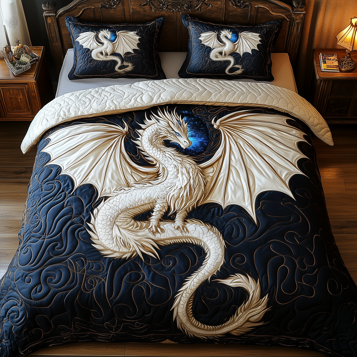 Majestic Dragon 3-Piece Quilted Bedding Set GFTOTP2418